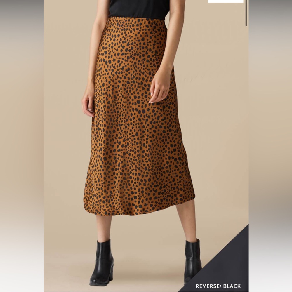 VETTA Leopard Print Skirt in Brown and Black